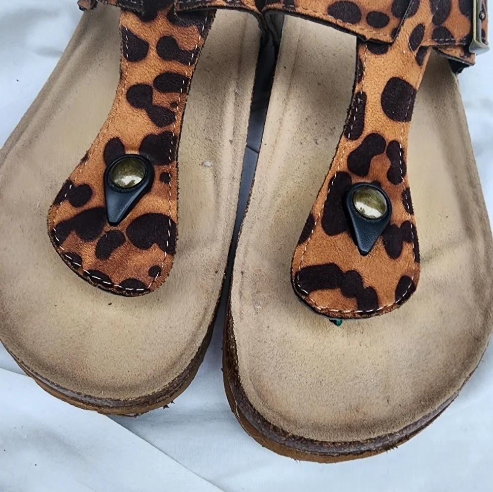 Massimo‎ Birk style cheetah sandals 10